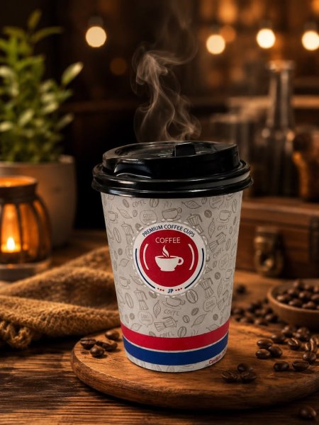 كاسات كرتون مع غطي